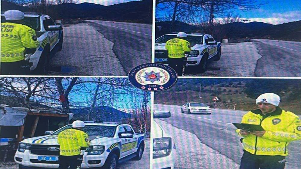 Isparta&ndash;Antalya karayolu&rsquo;nda drone destekli trafik denetimi