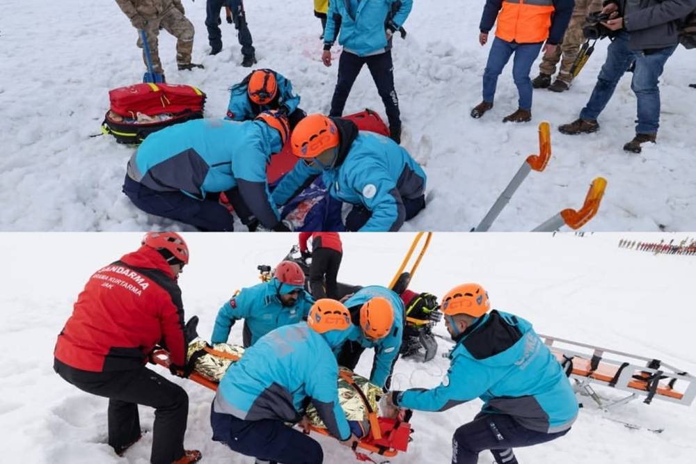 Bing&ouml;l&rsquo;de Hesarek Kayak Merkezi&rsquo;nde &ccedil;ığ tatbikatı ger&ccedil;ekleştirildi