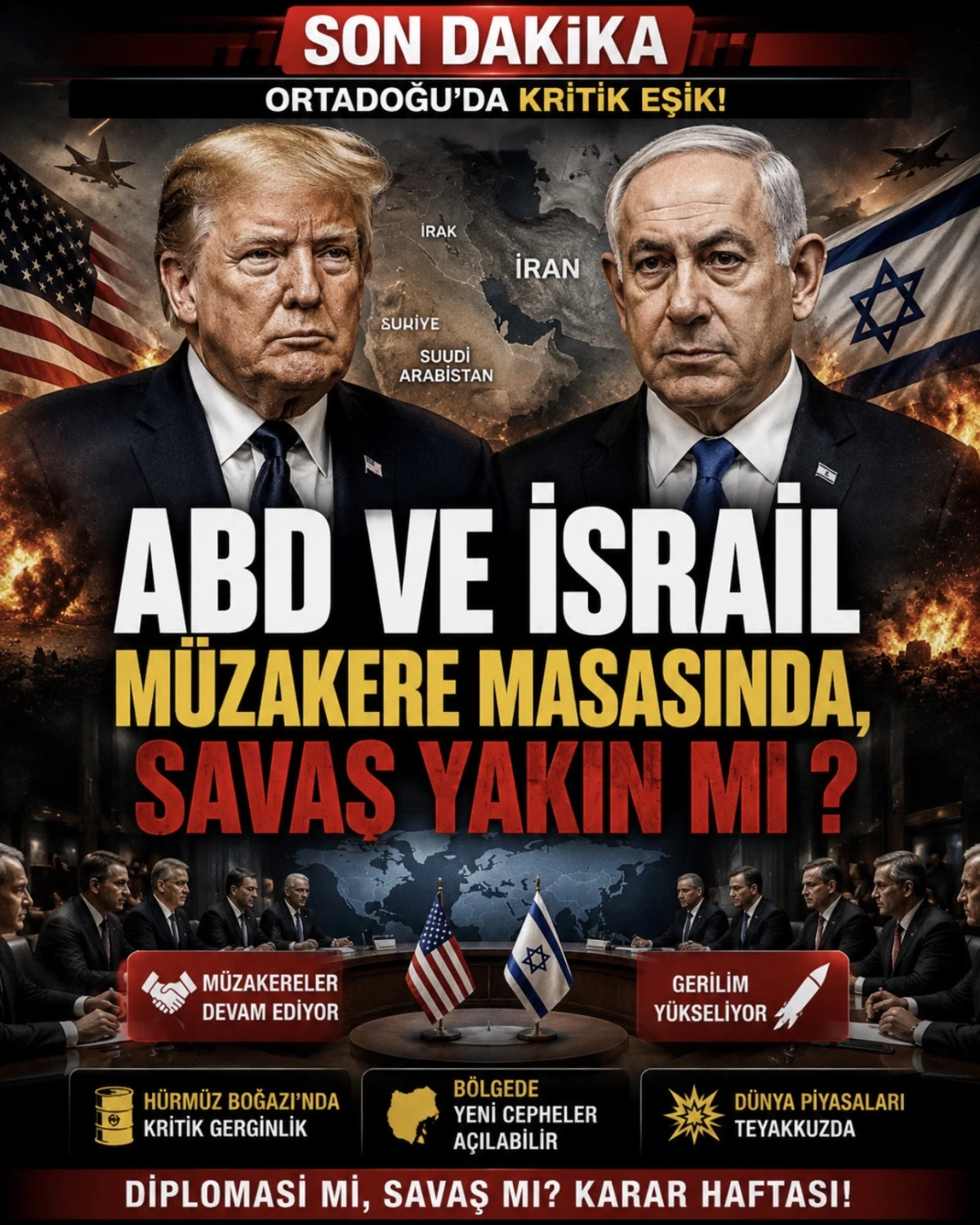 ABD ve İsrail M&uuml;zakere Masasında,  Savaş Yakın mı ?