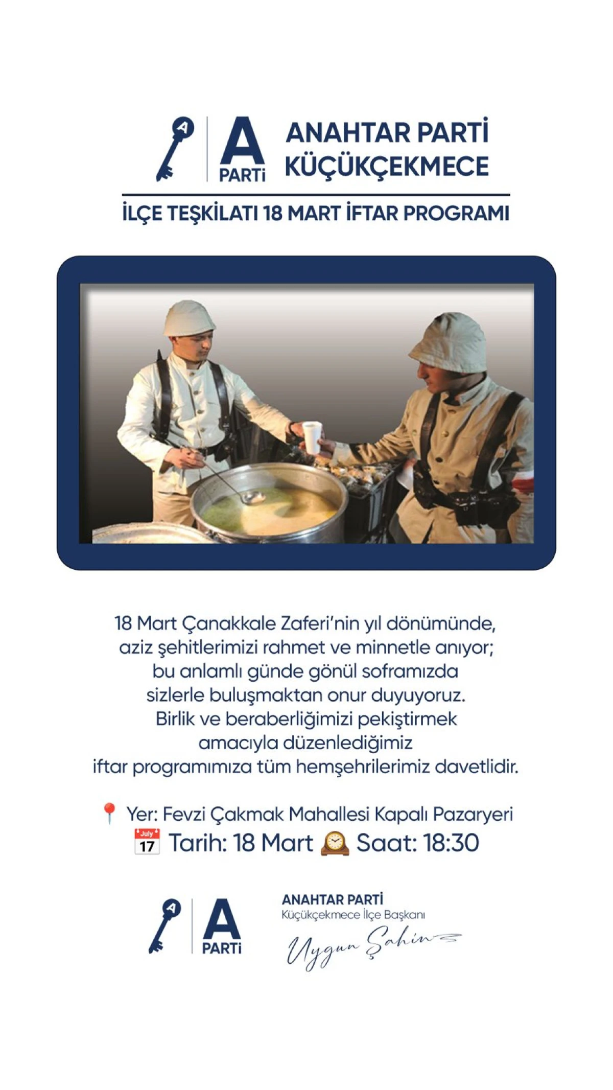 &Ccedil;anakkale&rsquo;nin hatırasına hoşaflı, ekmekli iftar