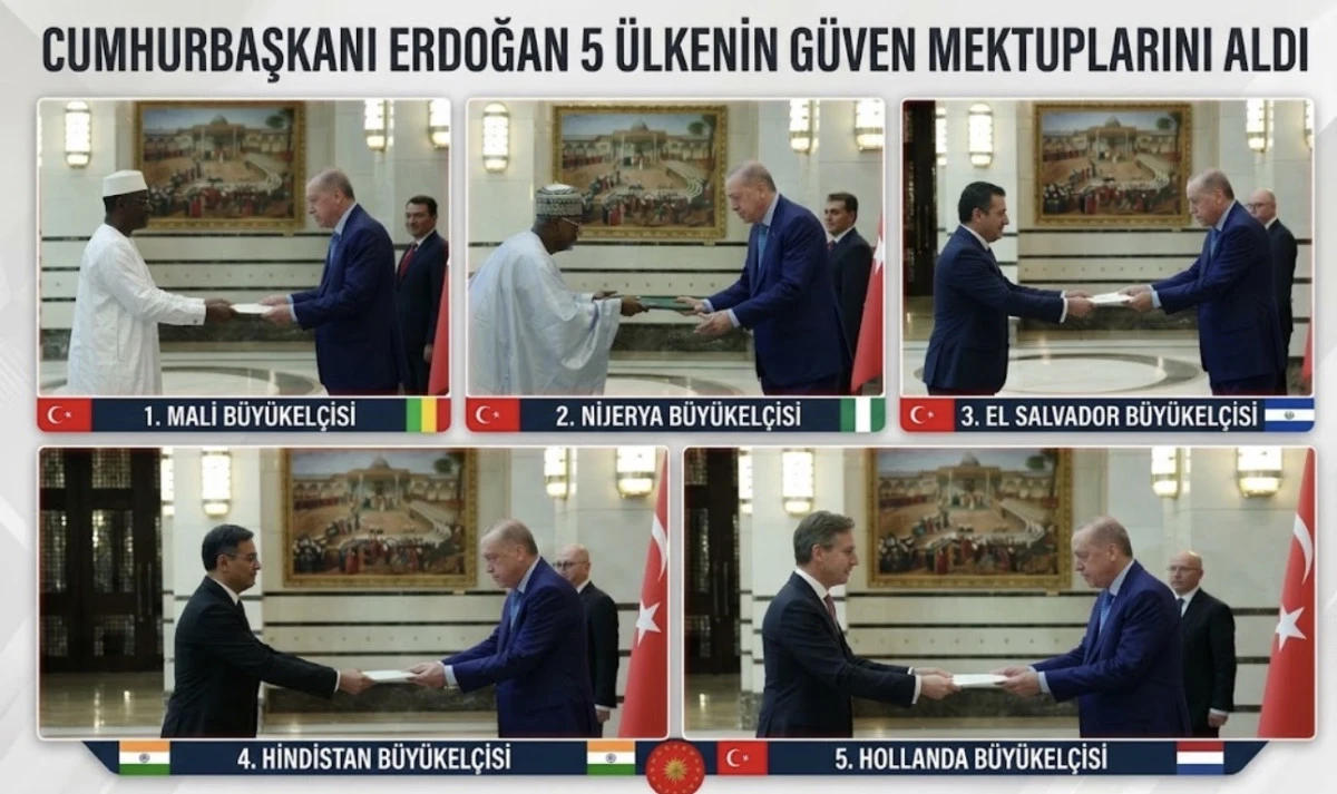 Cumhurbaşkanı Erdoğan, 5 &Uuml;lkenin B&uuml;y&uuml;kel&ccedil;isini Kabul Etti 