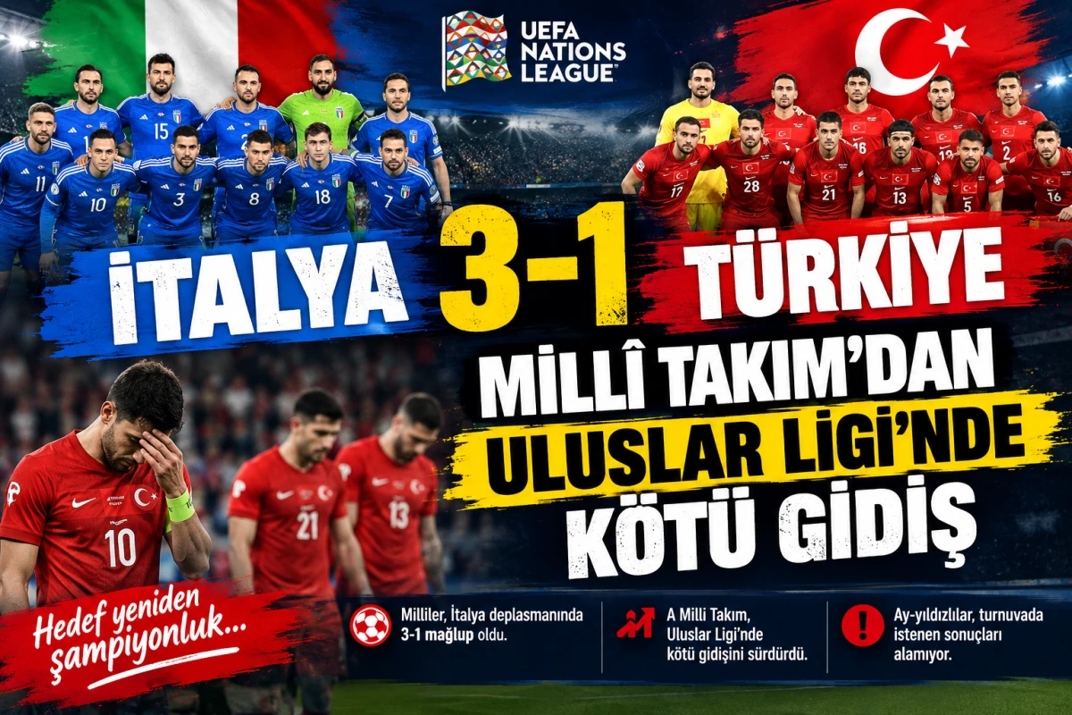 İTALYA 3-1 T&Uuml;RKİYE: MİLL&Icirc; TAKIM&rsquo;DAN ULUSLAR LİGİ&rsquo;NDE K&Ouml;T&Uuml; GİDİŞ