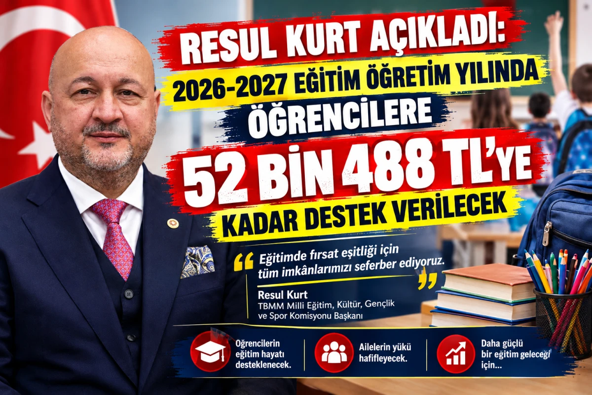 Resul Kurt a&ccedil;ıkladı: 2026-2027 eğitim &ouml;ğretim yılında &ouml;ğrencilere 52 bin 488 TL&rsquo;ye kadar destek verilecek