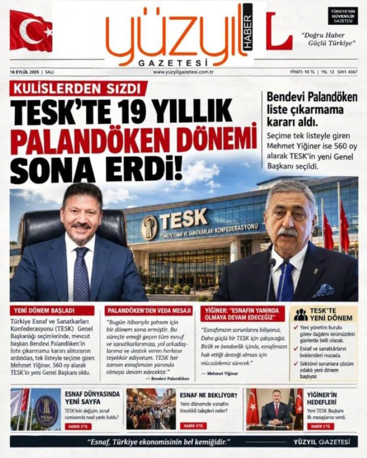 TESK&rsquo;TE 19 YILLIK PALAND&Ouml;KEN D&Ouml;NEMİ SONA ERDİ