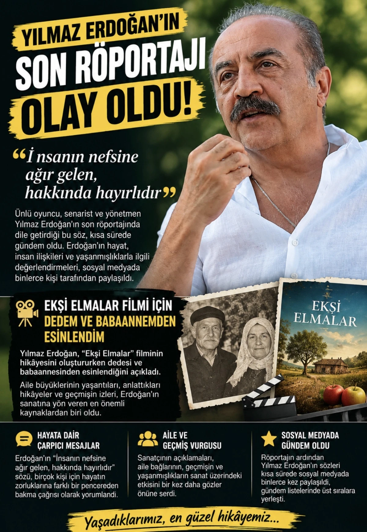 YILMAZ ERDOĞAN&rsquo;IN SON R&Ouml;PORTAJI OLAY OLDU 